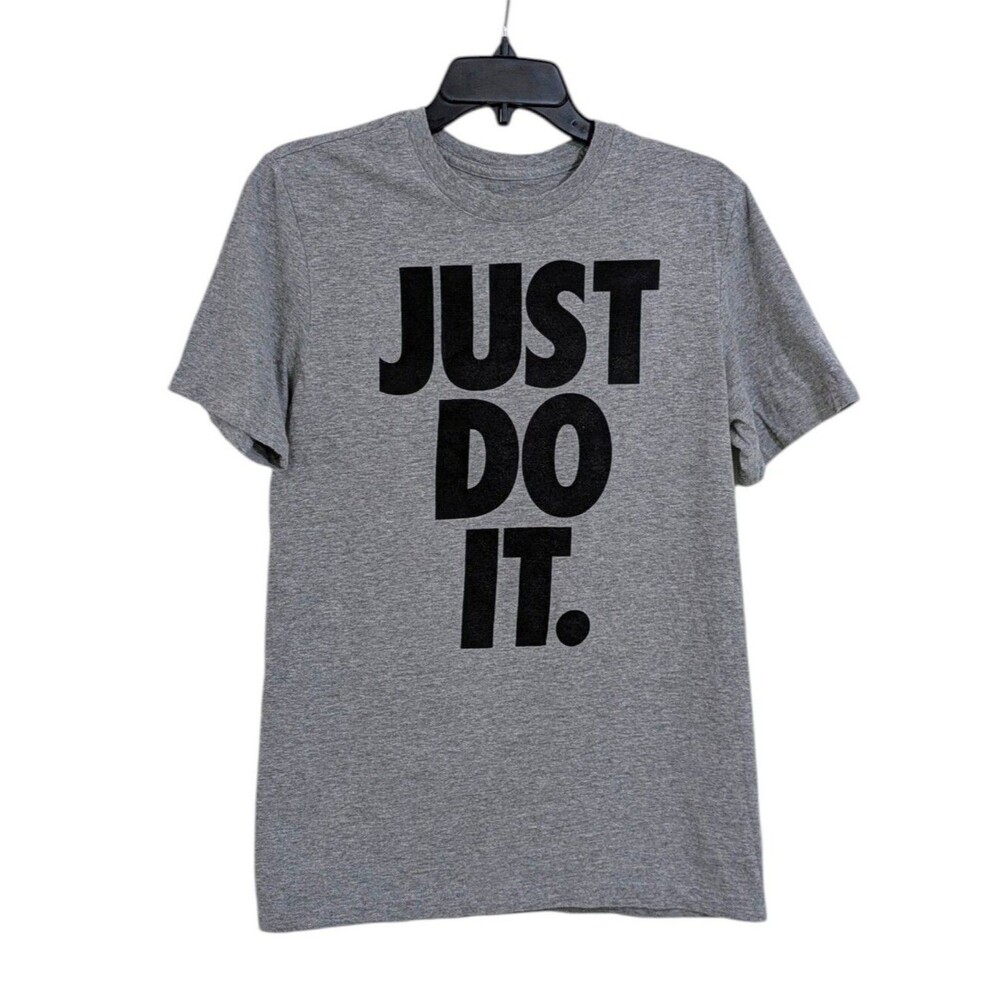 Nike Just Do It Graphic Tee - Size Small Mens - Grey & Black